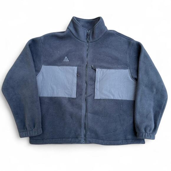 Vintage VTG Y2K Black Nike ACG Fleece Jacket - Picture 1 of 8